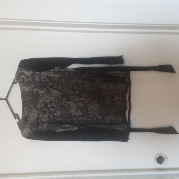 Studio Y Velour Tie Back & Lace Top Sz L - Picture 8 of 8